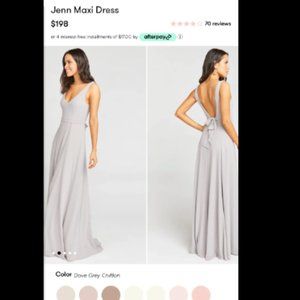 Show me Your MuMu dove gray bridesmaid dress